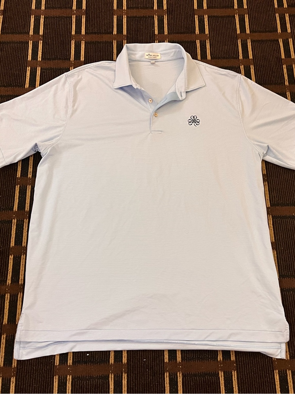 Men’s Peter Millar Golf Polo Tshirt XL Light Blue Erin Hills Summer